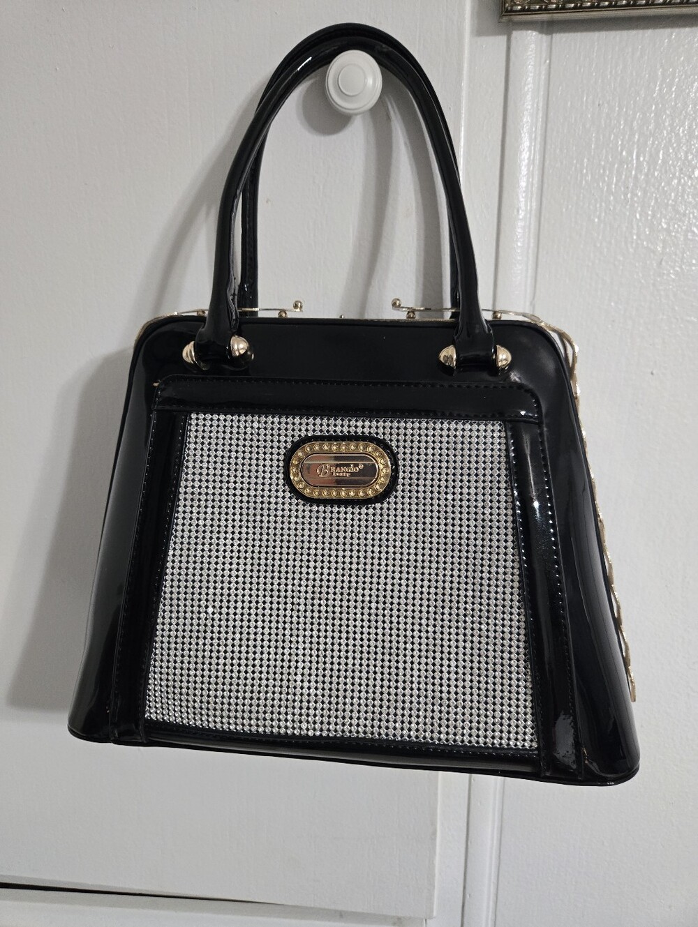 Brangio Italy Bkack & Gold Hand Bag